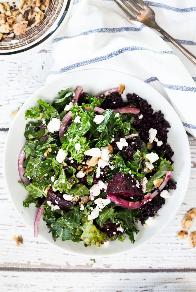 Black Rice, Roasted Beet and Kale Salad - Plating Pixels