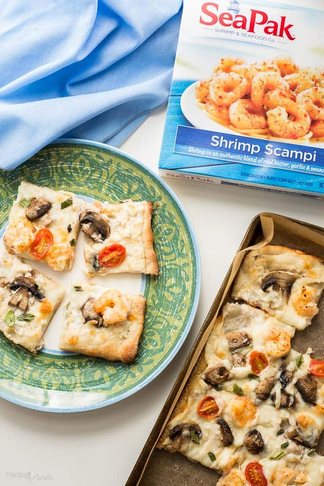 Shrimp Scampi Flatbread Pizza - Plating Pixels