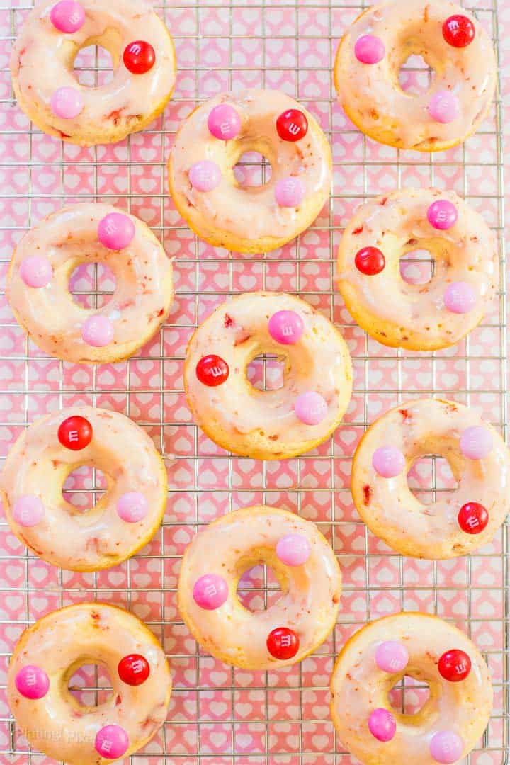 Strawberry Glazed Baked Doughnuts - Plating Pixels