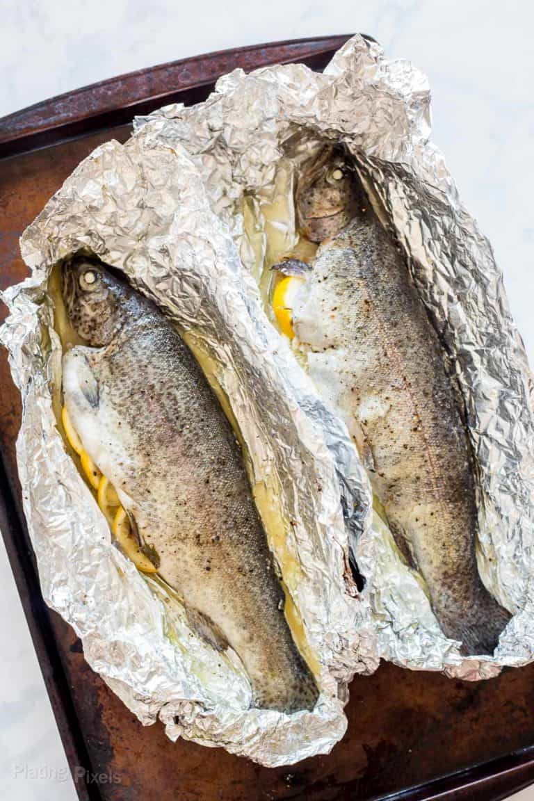 Whole Oven Baked Trout in Foil - Plating Pixels